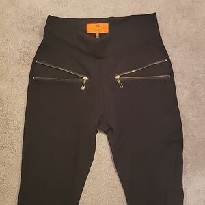 Patrizia Luca black zipper accent leggings